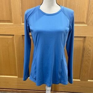 Columbia Shirt Women Medium Blue Wicking Freezer-coil Microfiber Fishing Boating